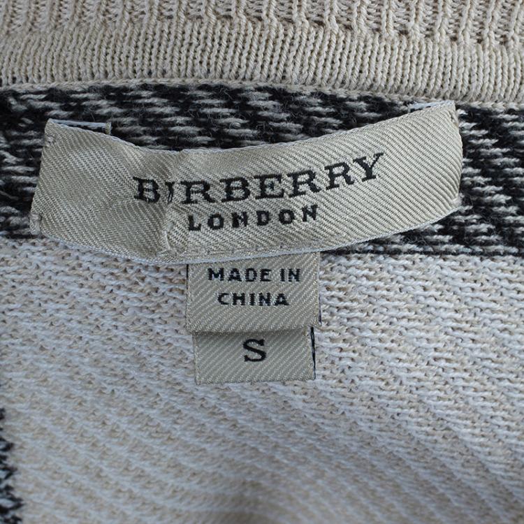 Pre Owned Burberry Novacheck Knit Cardigan S