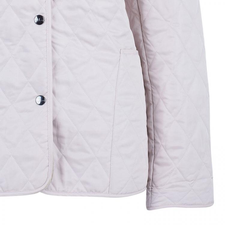 Pre Owned Burberry Nude/Pink Diamond Quilted Jacket L
