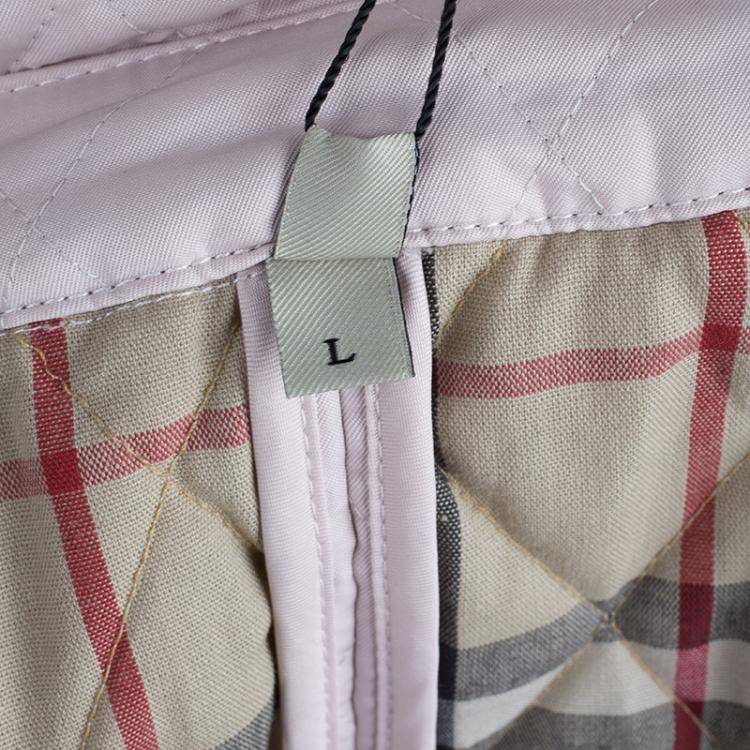 Pre Owned Burberry Nude/Pink Diamond Quilted Jacket L