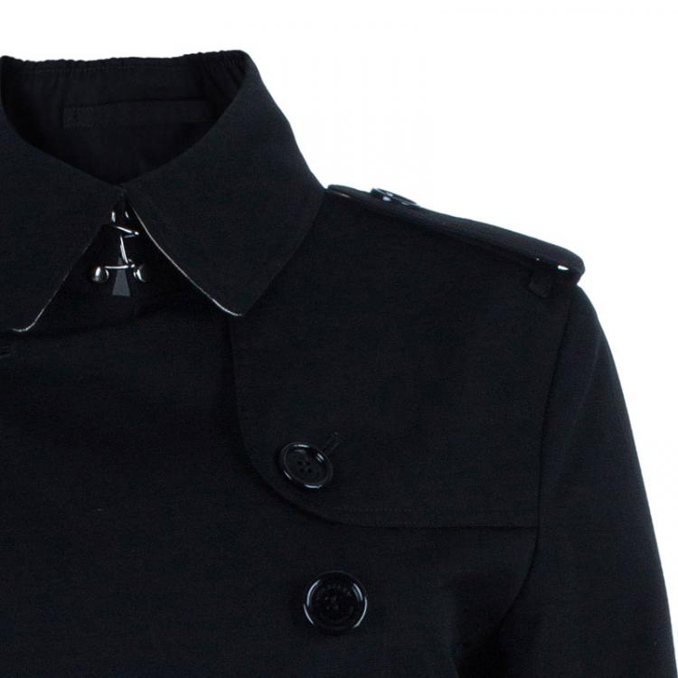 Pre Owned Burberry Black Long Heritage Trench Coat M