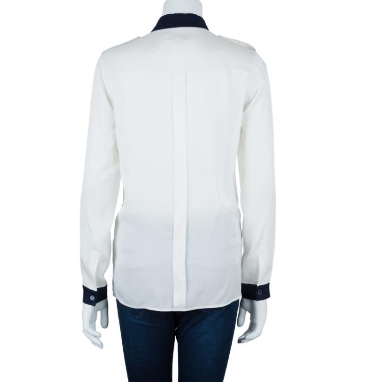 مملوكة مسبقًا Burberry Colorblock Silk Shirt S