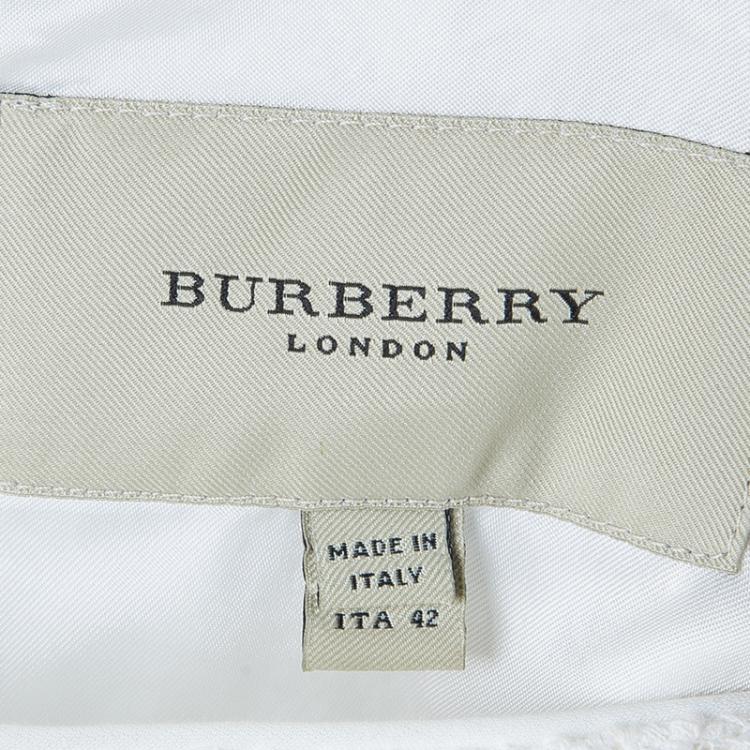 Pre Owned Burberry White Lace Dress M