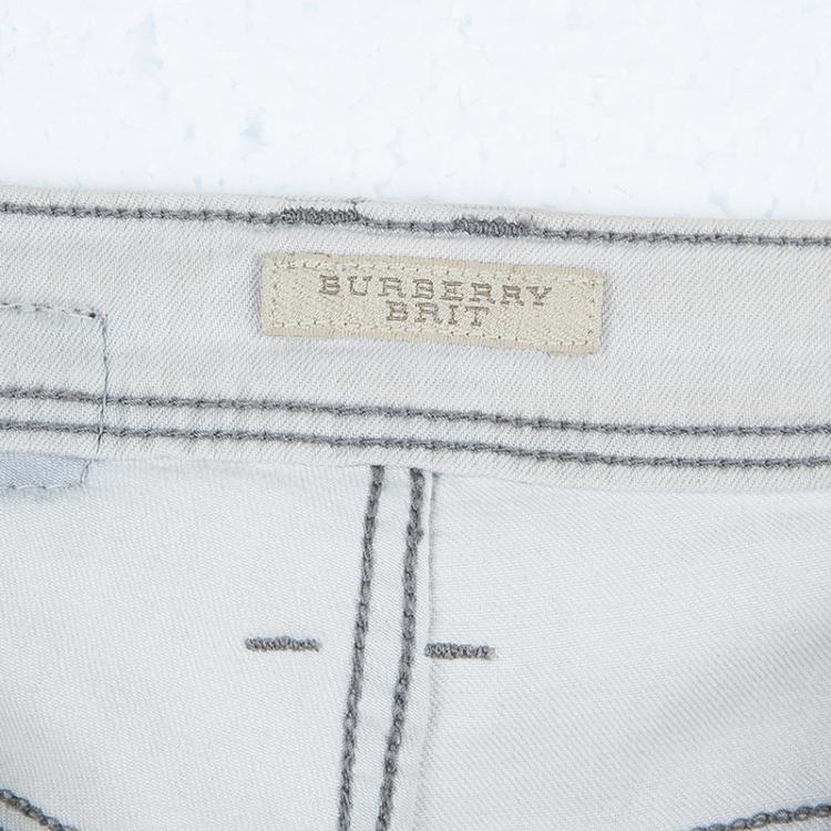 Pre Owned Burberry Brit Bexton Grey Skinny Jeans S