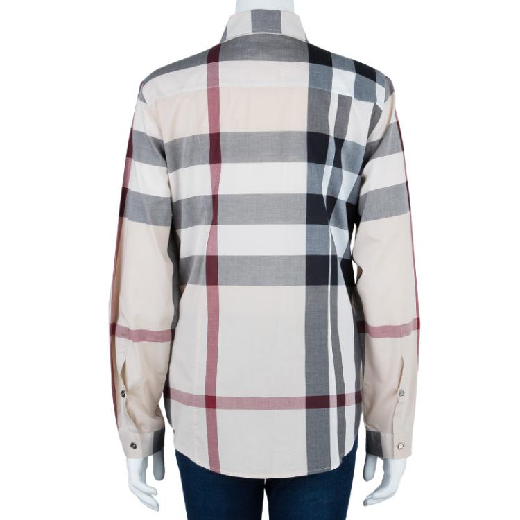 Pre Owned Burberry Beige Nova Check Shirt M