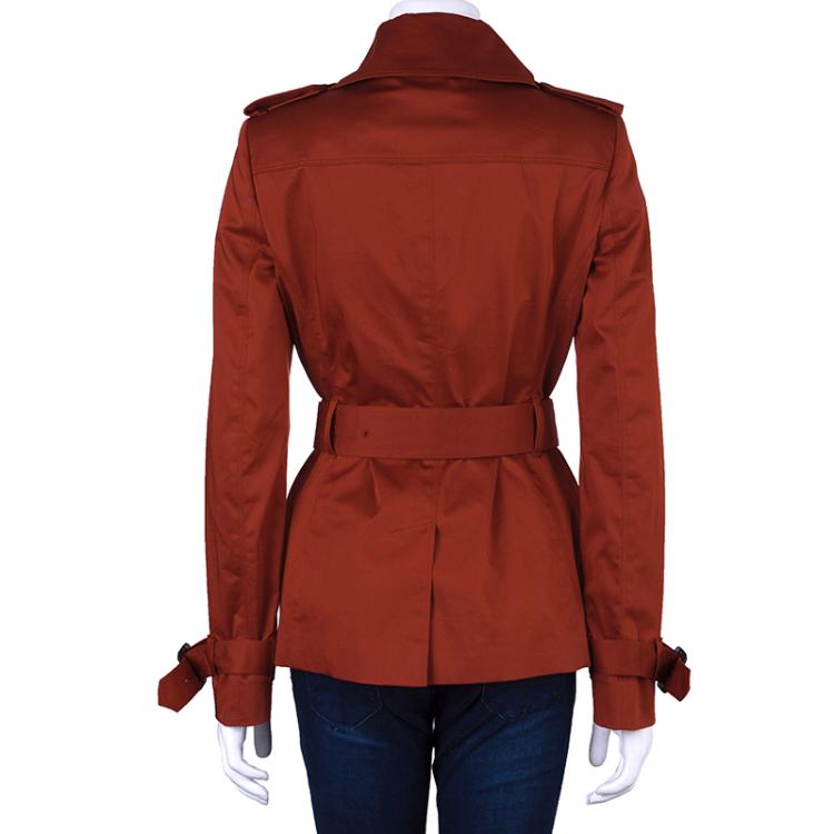 Pre Owned Burberry Red Trench Coat S