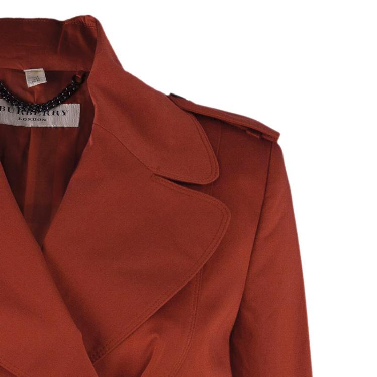 Pre Owned Burberry Red Trench Coat S