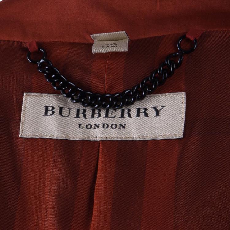 Pre Owned Burberry Red Trench Coat S