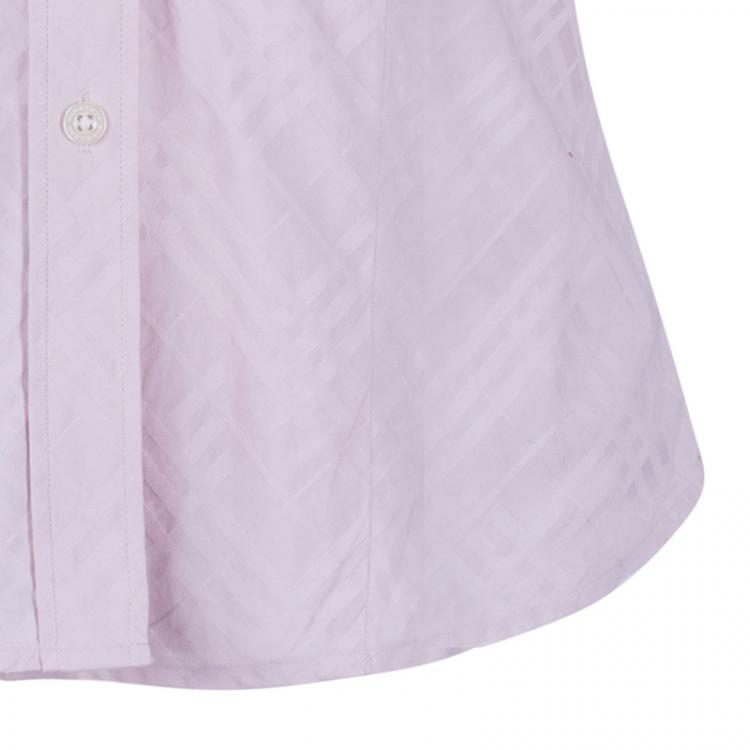 Pre Owned Burberry Pink NovaCheck Blouse S