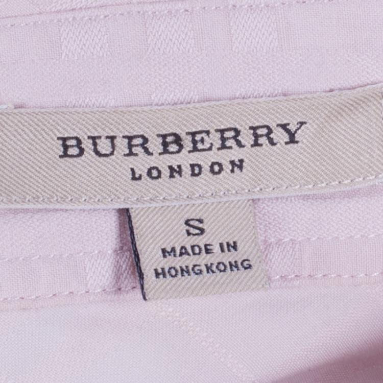 Pre Owned Burberry Pink NovaCheck Blouse S