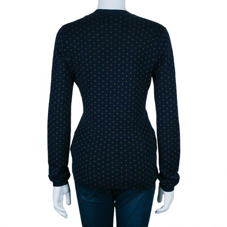 Pre Owned Burberry Polka Dot Knit Sweater M