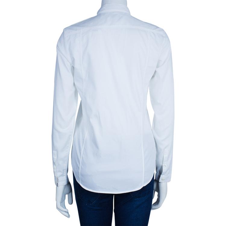 Pre Owned Burberry White Cotton Shirt XS