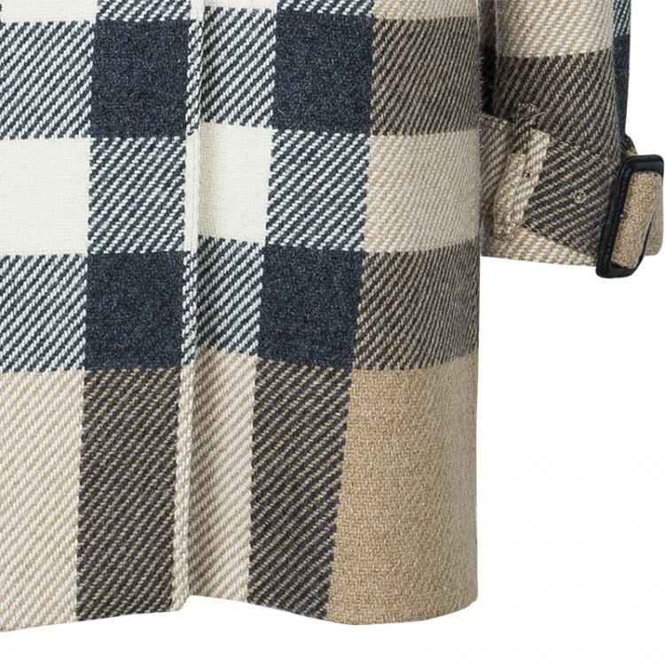 مملوكة مسبقًا Burberry Beige Wool Nova Check Coat M