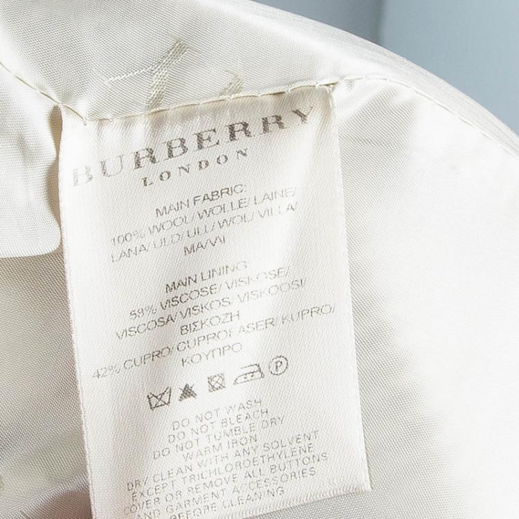 مملوكة مسبقًا Burberry Beige Wool Nova Check Coat M