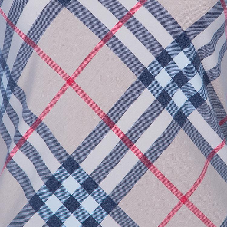 Pre Owned Burberry Beige Novacheck Long Sleeve Knit Top M