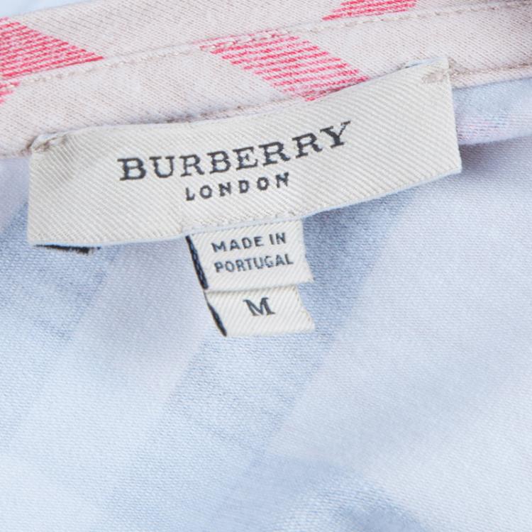 Pre Owned Burberry Beige Novacheck Long Sleeve Knit Top M
