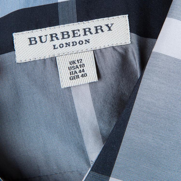 مملوكة مسبقًا Burberry Grey Novacheck Long Sleeve Shirt M