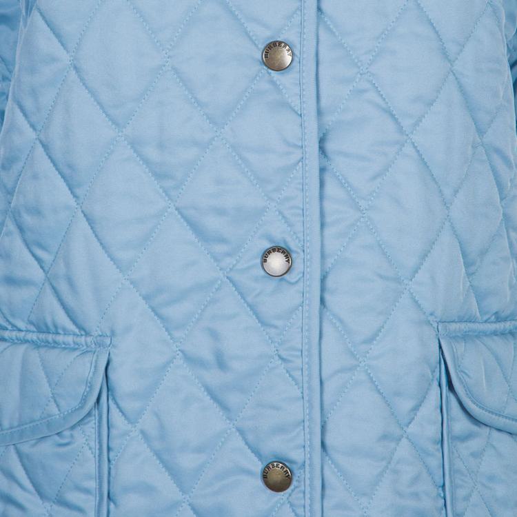 Pre Owned Burberry Baby Blue Quilted Jacket L