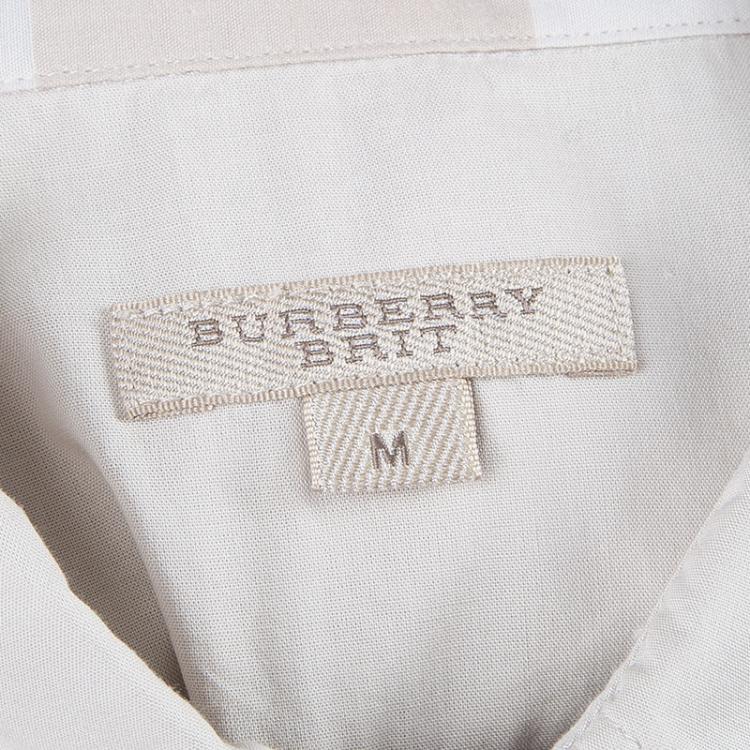 مملوكة مسبقًا Burberry Beige Gathered Cotton Tunic Top M