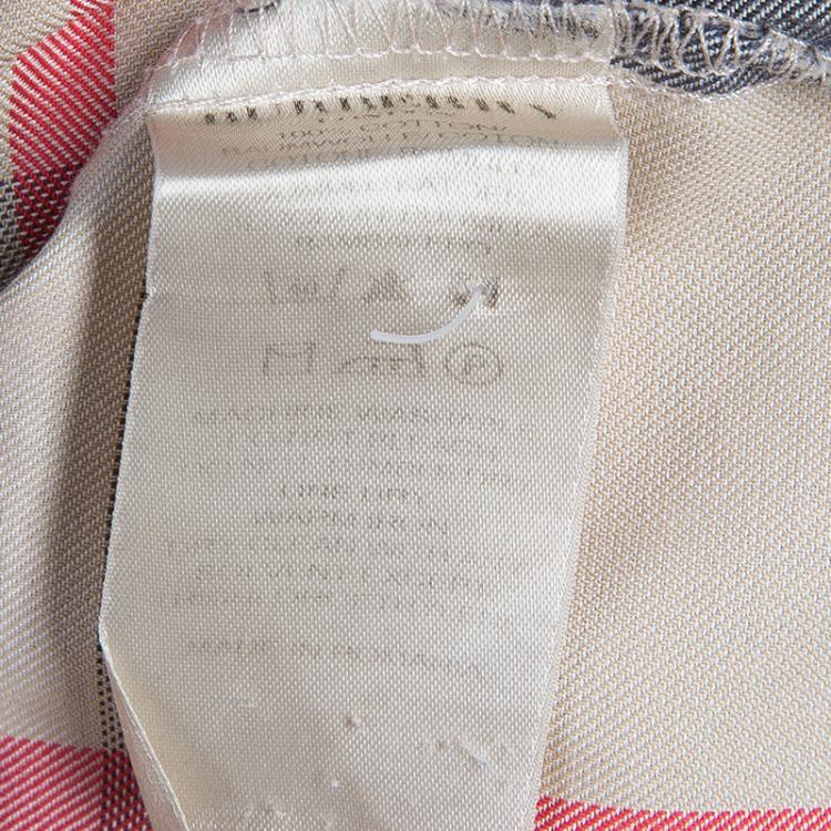Pre Owned Burberry London Beige Novacheck Collar Shirt L