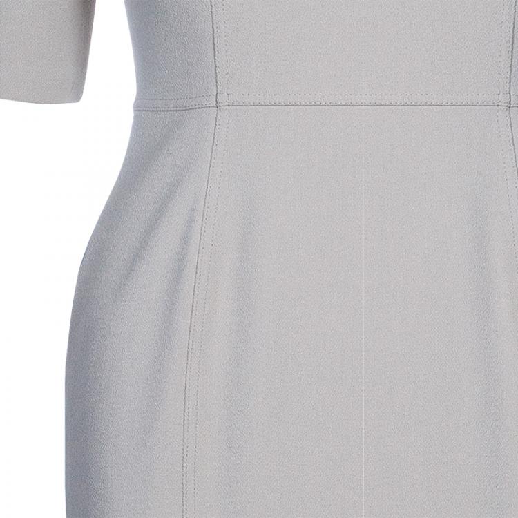 مملوكة مسبقًا Burberry Beige V-Neck Wool Dress S