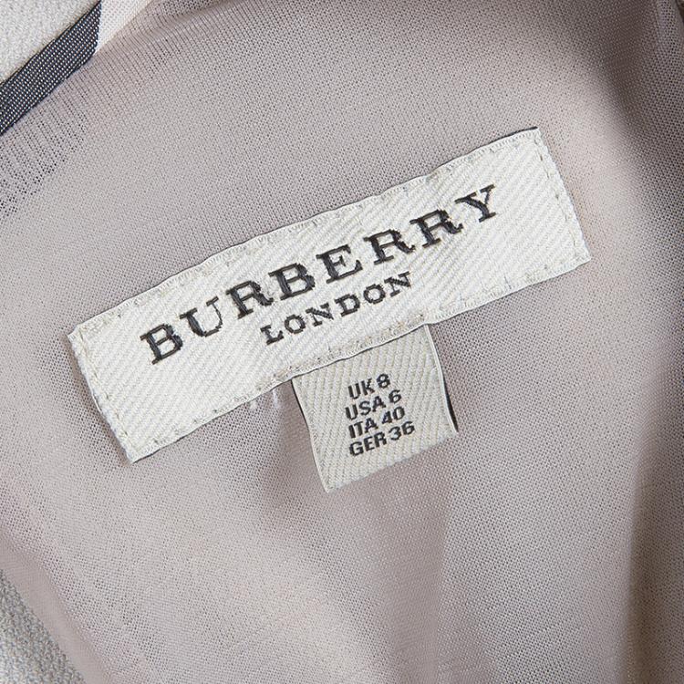 مملوكة مسبقًا Burberry Beige V-Neck Wool Dress S