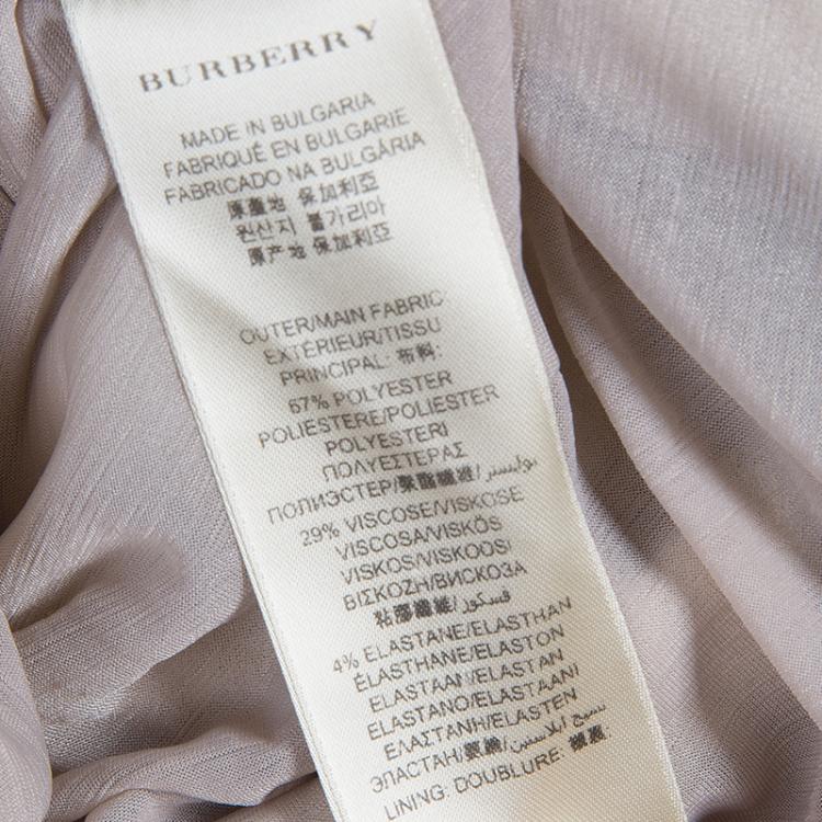مملوكة مسبقًا Burberry Beige V-Neck Wool Dress S