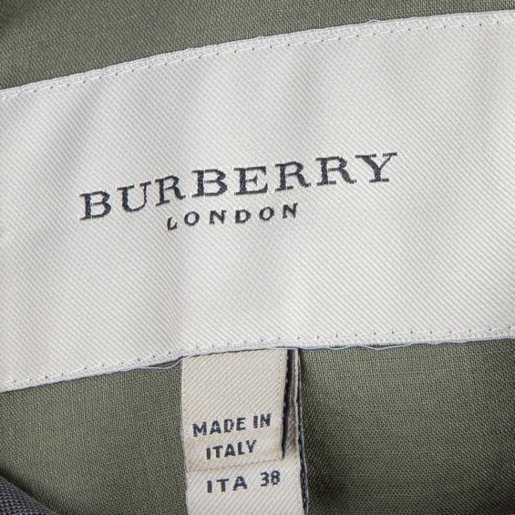 مملوكة مسبقًا Burberry Olive Green Babydoll Dress S
