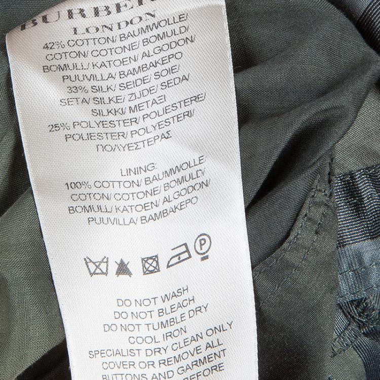 مملوكة مسبقًا Burberry Olive Green Babydoll Dress S
