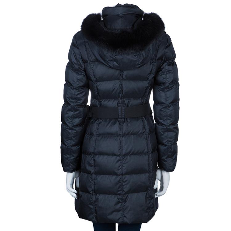 Pre Owned Burberry Down Filled Jacket with Fur Hood S