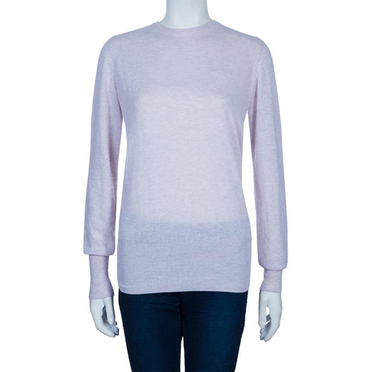 Pre Owned Burberry Grey Cashmere Bow Sweater M