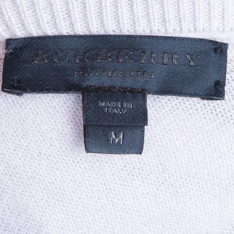 Pre Owned Burberry Grey Cashmere Bow Sweater M