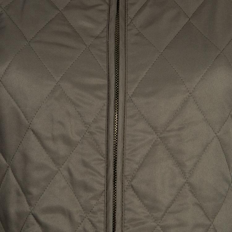 Pre Owned Burberry Olive Green Diamond Quilted Jacket S