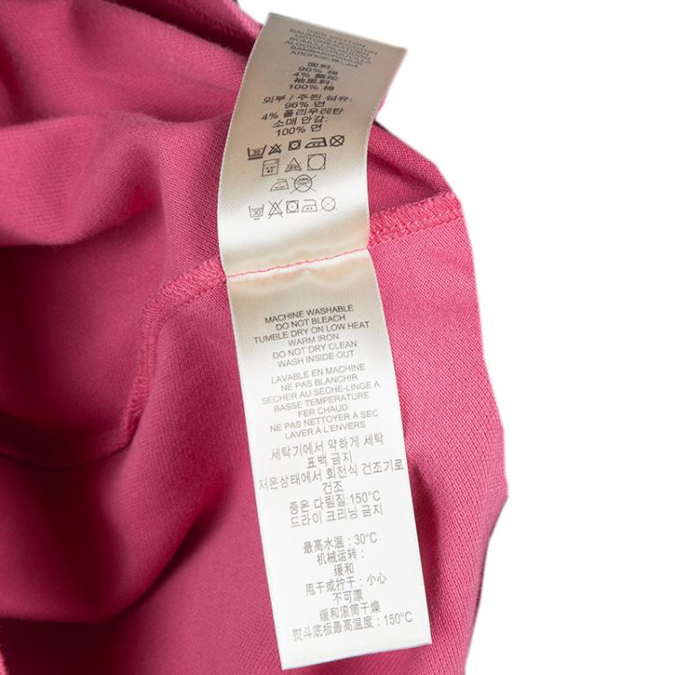 Pre Owned Burberry Pink Contrast Cuff Polo T-shirt S