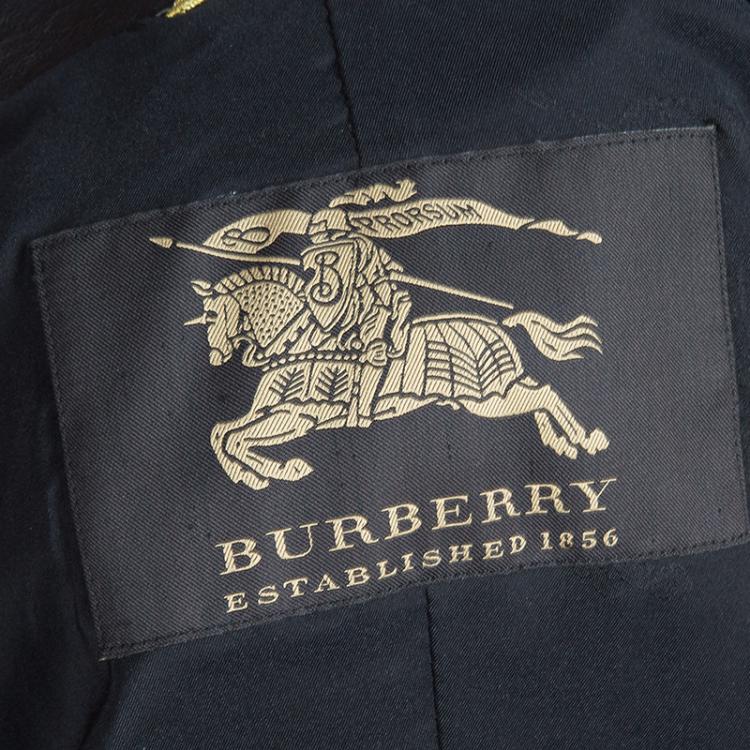 Pre Owned Burberry Prorsum Black Leather Notched Lapel Jacket M