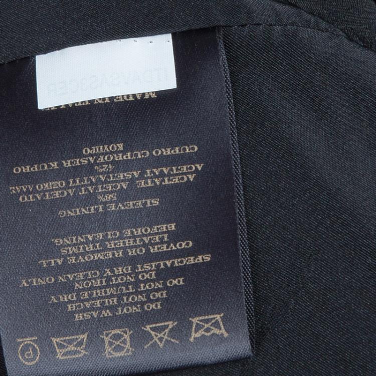 Pre Owned Burberry Prorsum Black Leather Notched Lapel Jacket M
