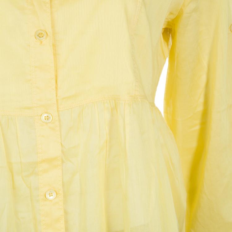 Pre Owned Burberry Yellow Babydoll Cotton Top L