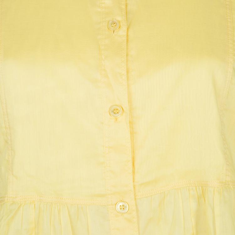 Pre Owned Burberry Yellow Babydoll Cotton Top L