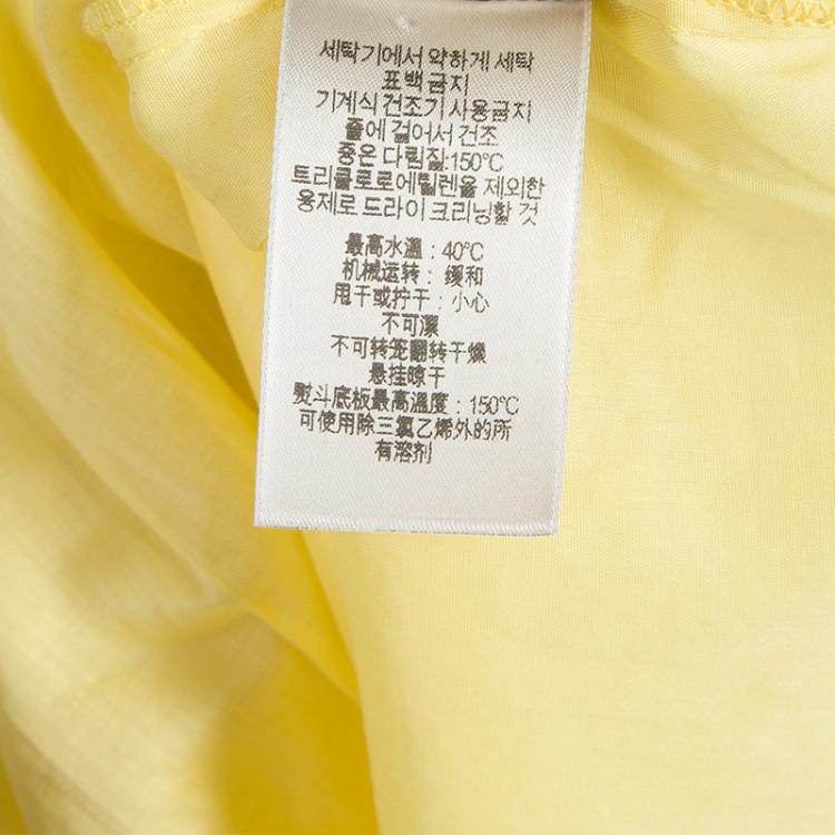Pre Owned Burberry Yellow Babydoll Cotton Top L