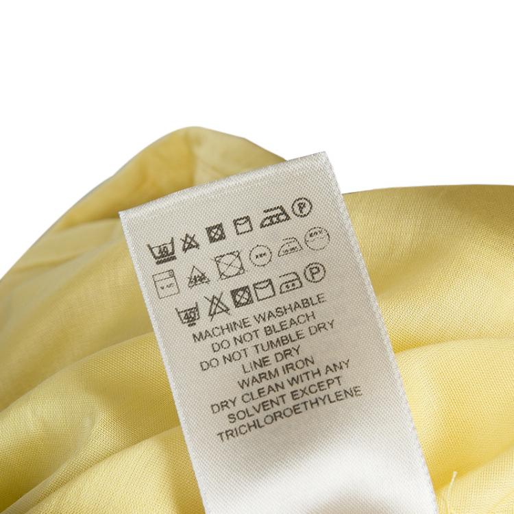 Pre Owned Burberry Yellow Babydoll Cotton Top L