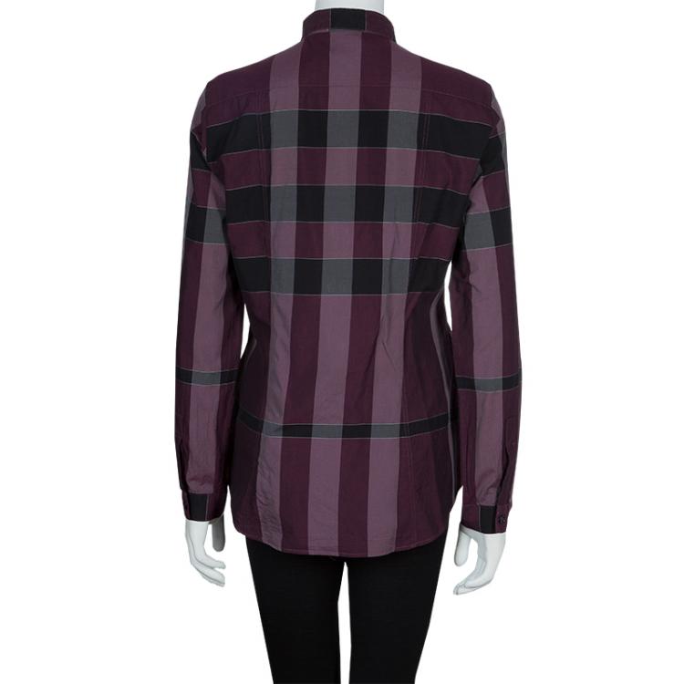 Pre Owned Burberry Purple Novacheck Shirt M