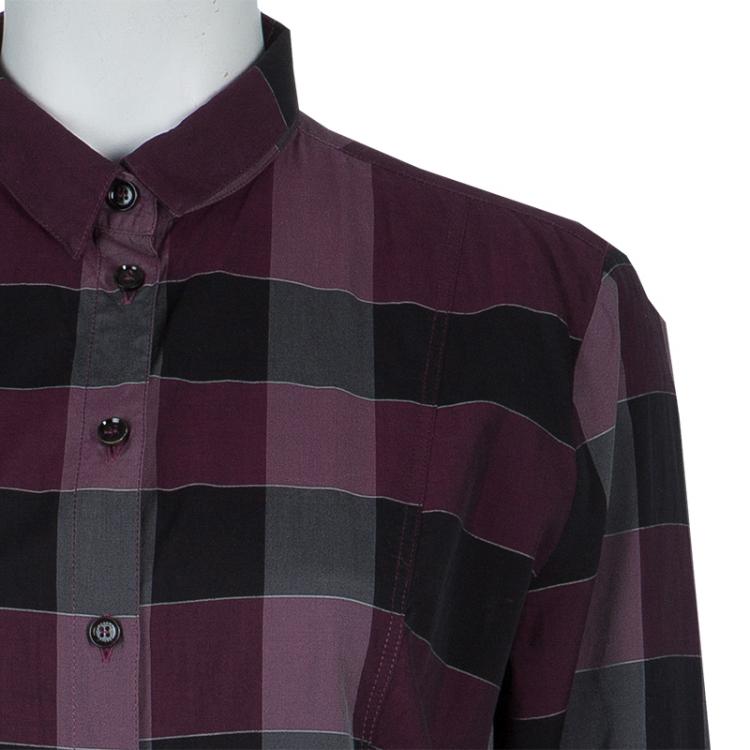 Pre Owned Burberry Purple Novacheck Shirt M