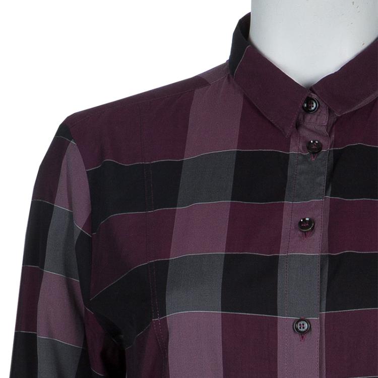 Pre Owned Burberry Purple Novacheck Shirt M