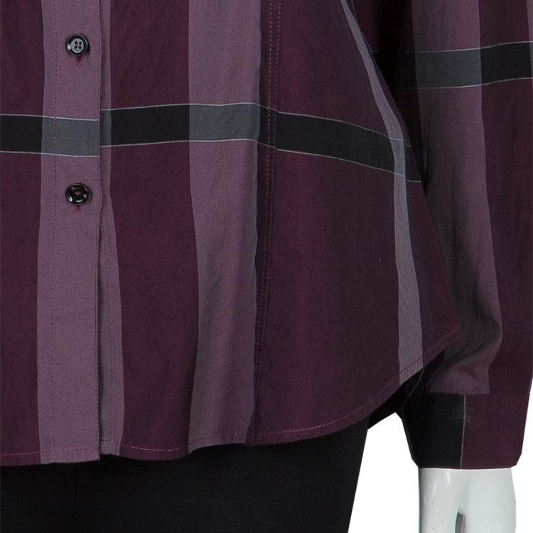 Pre Owned Burberry Purple Novacheck Shirt M