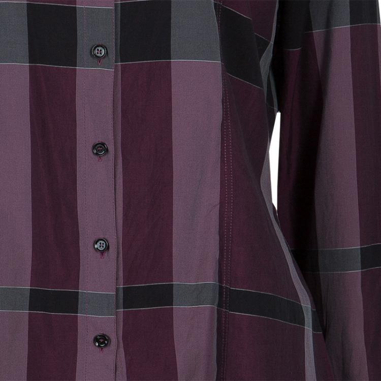 Pre Owned Burberry Purple Novacheck Shirt M