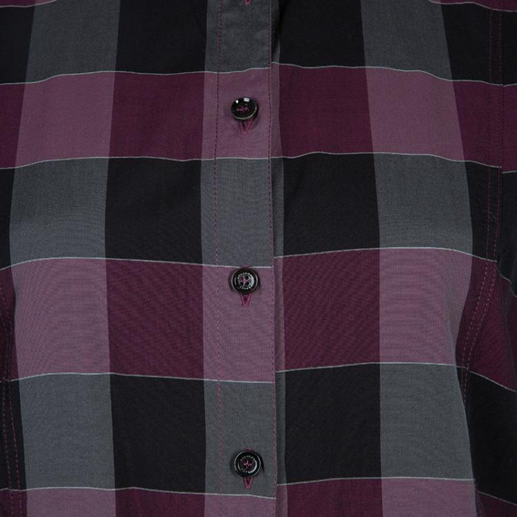 Pre Owned Burberry Purple Novacheck Shirt M