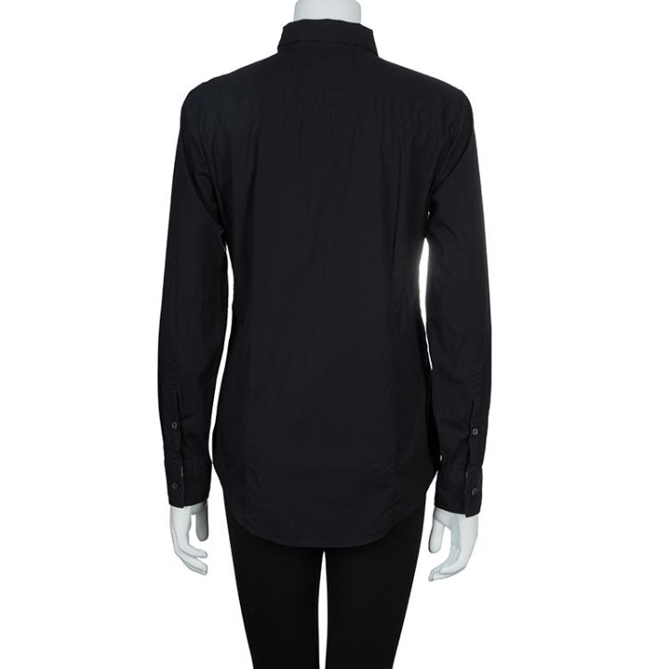 مملوكة مسبقًا Burberry Black Long Sleeve Cotton Shirt M