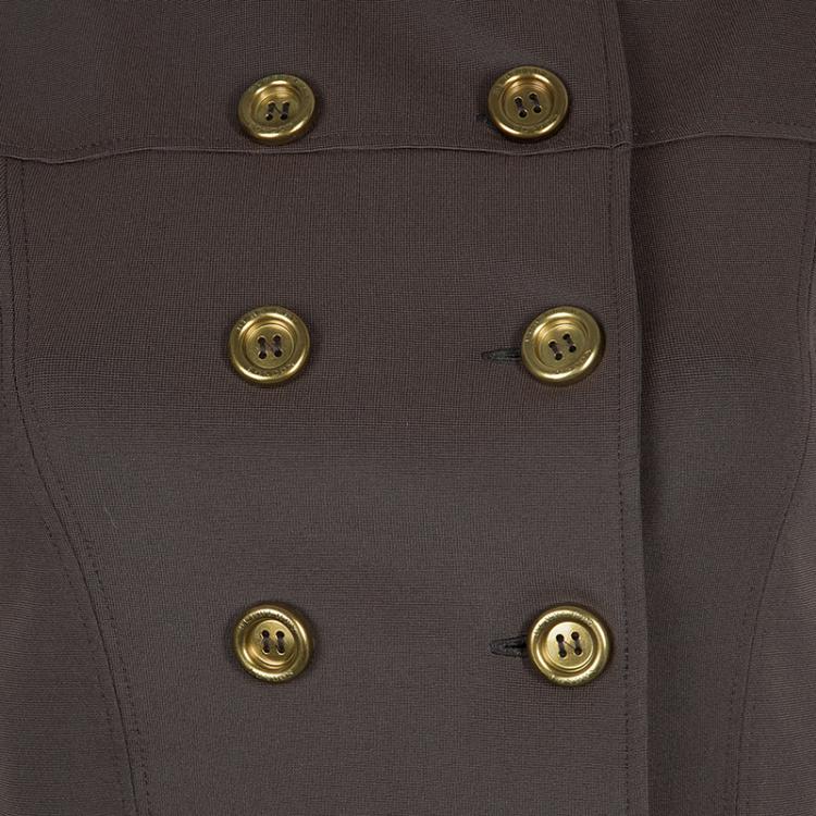 Pre Owned Burberry Olive Green Fitted Dress S