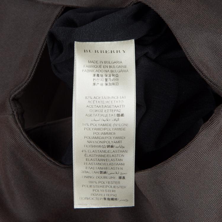 Pre Owned Burberry Olive Green Fitted Dress S