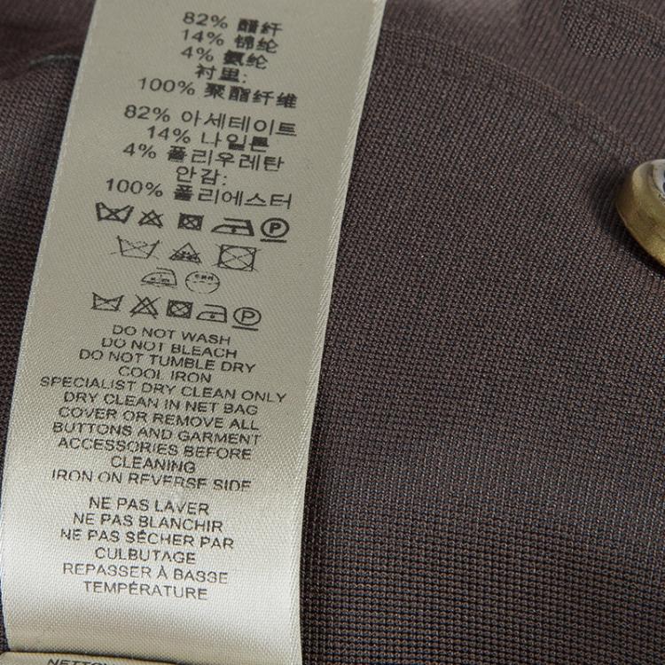 Pre Owned Burberry Olive Green Fitted Dress S