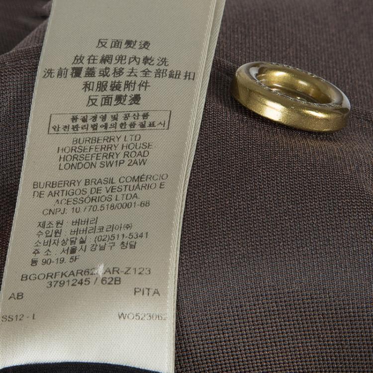 Pre Owned Burberry Olive Green Fitted Dress S
